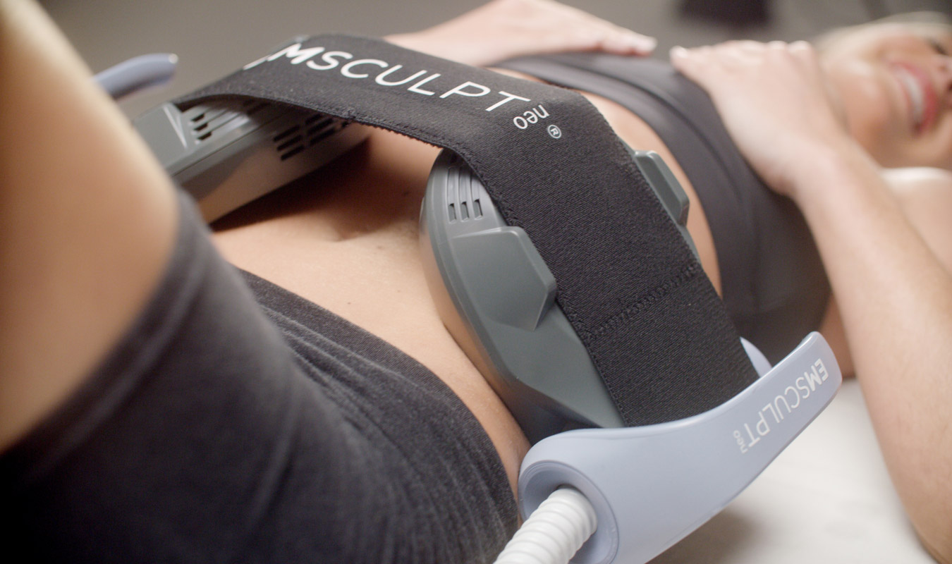 Core strengthening rehabilitation with Emsculpt NEO for back pain