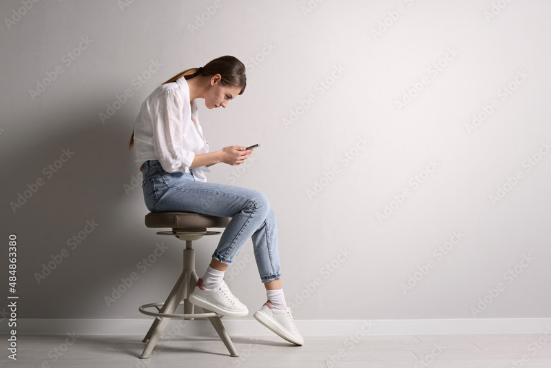 Example of poor posture and forward head posture